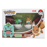 Set Figuras Pokemon Eevee Y Bulbasaur En Pokebola