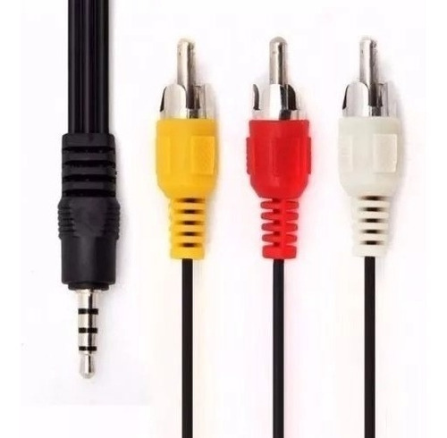 Cable Auxiliar Plug 3,5 Estéreo A 3 Plug  Rca  Macho 1.5 Mts