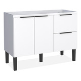 Gabinete Armário 114cm Cozinha Bancada Cisne Branco 2 Portas