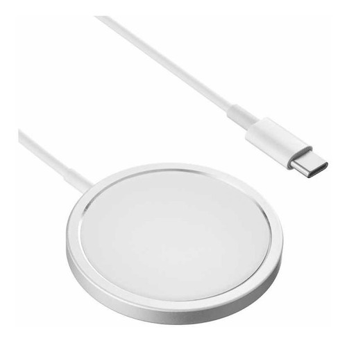 Carregador Sem Fio Magnético Indução P/ iPhone 13 14 Magsafe Cor Branco