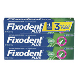 Paquete 3 Fixodent Plus Crema Adhesiva Dentadura 2oz Xchws P