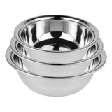 Conjunto Jogo Saladeira Bacia Tigela Bowl Aço Inox 3 Peças