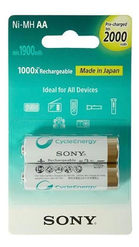 Kit 2x Pilha Recarregável Sony Cycle Energy Nh-aa-b2kn