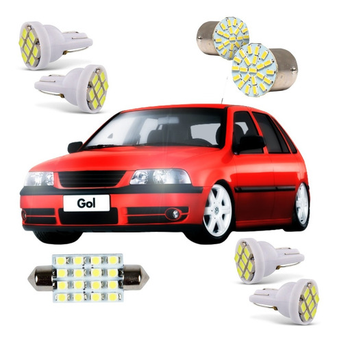 Kit Lâmpada Led Gol G4 G5 G6 Luz Pingo Teto Placa Ré Torpedo