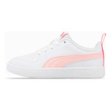 Puma Rickie Ps Para Niña Color Blanco, Coral