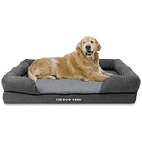 The Dog's Bed - Cama Ortopédica Para Perros Xl De Felpa Gris