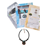 Pulsera Turmalina Negra + Turquesa + Árbol De La Vida Flores