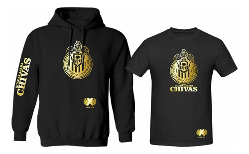 Kit De Sudadera + Playera Chivas Guadalajara Liga Mx Gold