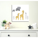 Vinilo Decorativo 30x30cm Infantil Animales Beige Gris