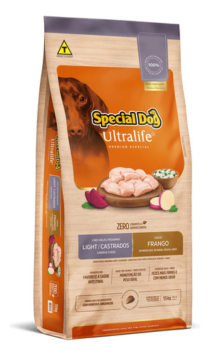 Special Dog Ultralife Raças Pequenas Ligth Frango 15 Kg