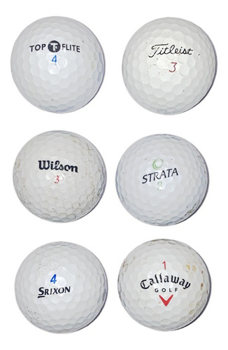 Set 6 Pelotas De Golf (varias Marcas Usadas) + 6 Tees Gratis