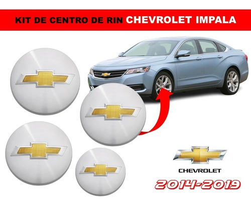 Kit De 4 Centros De Rin Chevrolet Impala 2014-2019 52 Mm