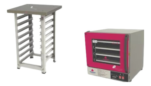 Forno Turbo Elétrico Top 4 Esteiras Fast Oven Digital + Mesa