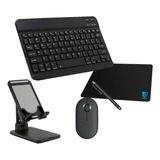 Teclado Abnt2 Mouse Suporte Pad Para Galaxy Tab iPad Lenovo