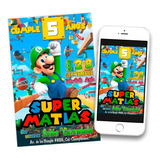 Invitación Digital Luigi Mario Bros Imprimible Whatsapp