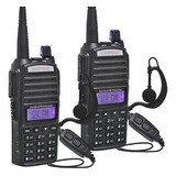 Kit 2 Rádios Comunicador Ht Dual Band Profissional Baofeng