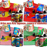 Pack  Artes Canecas, Squeeze E Toalhinhas Infantil Editáveis