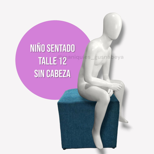 Maniquí Sentado De Niño En Fibra De Vidrio.