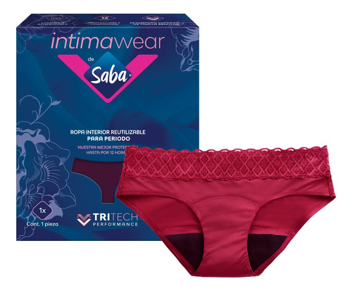 Calzón Menstrual Saba Intimawear Flujo Moderado Talla Xl