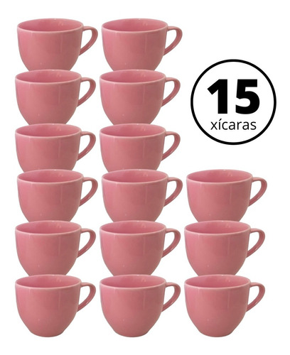Jogo 15 Xicara Café Chá Porcelana 170ml 