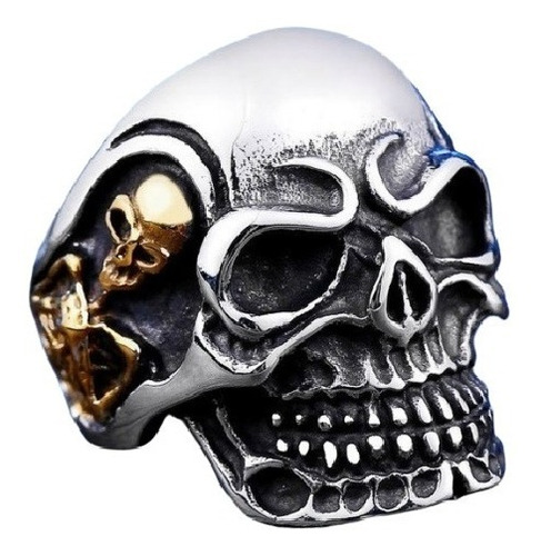 Anillo Biker Cráneo Calavera Gótico Acero Inoxidable Hombre