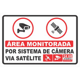 Placa Área Monitorada Por Sistema De Câmera Satélite 60x40