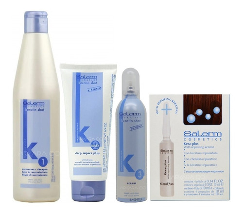 Tratamiento Salerm Keratin Shot Con Ampolletas Keraplus