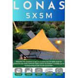 Lona 5x5 M Naranja Triangular 95% Protección Uv