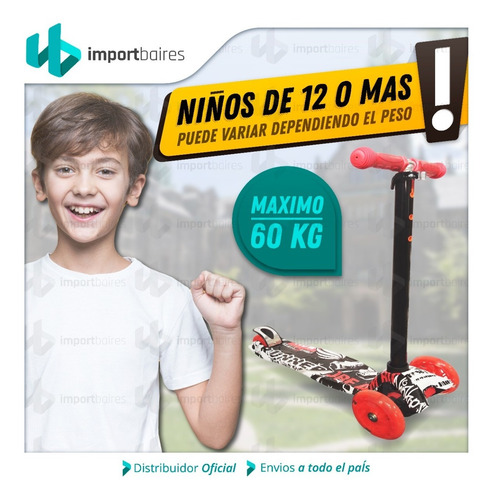 Monopatín Infantil 4 Ruedas Abec 7 Silicona Luces Led