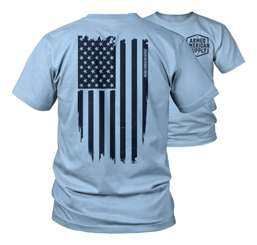 Molon Labe Ghost Flag - Pro 2nd Enmienda - Playera Azul (2x