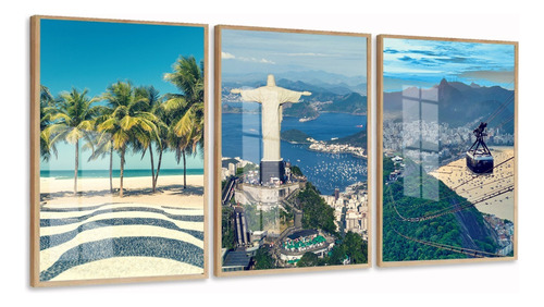 Quadro Decorativo Rio De Janeiro Cristo Redentor 50x70 Vidro