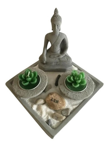 Jardín Zen Buda Meditando Feng Shui Deco 