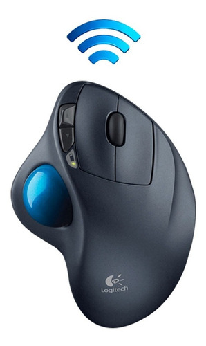 Mouse Trackball Inalámbrico Logitech  Trackball M570 Azul Y Plateado