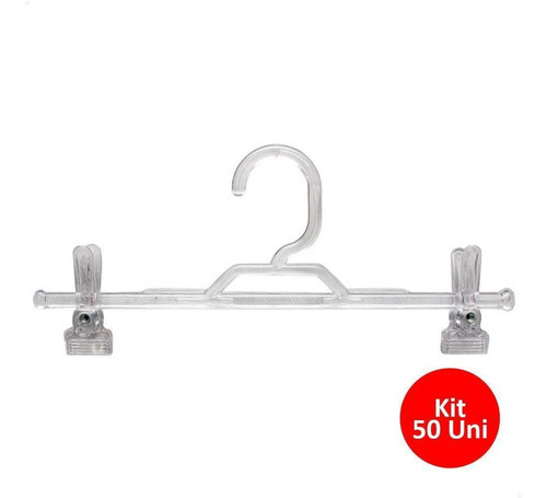 Kit 50 Cabide Saia Calça Short Bermuda Com Presilha Acrílico