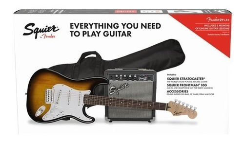 Paquete Guitarra Eléctrica Fender Squier Stratocaster Sunbur