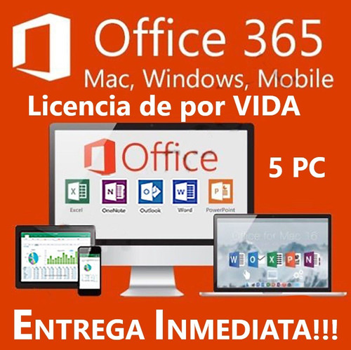 Microsoft Office 365 Windows & Mac - Entrega Inmediata