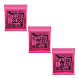 Jogo De Cordas Guitarra 009 Ernie Ball Super Slinky 3 Pack