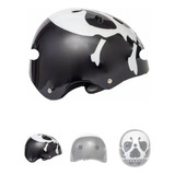 Casco Urbano Diseño Calavera Color Negro Bisi,monopatín Bmx