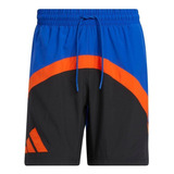 Shorts adidas Basketball Galaxy Masculino - Azul E Preto