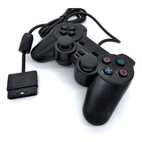 Controle Playstation 2 Com Fio Tecnologia Dualshock - Preto