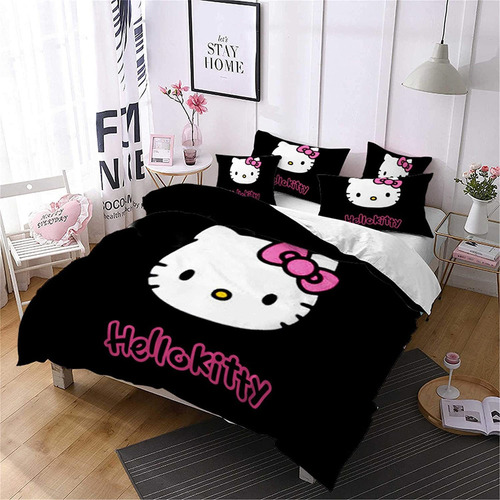 Juego De Ropa De Cama Hello Kitty Con Funda De Almohada (11)