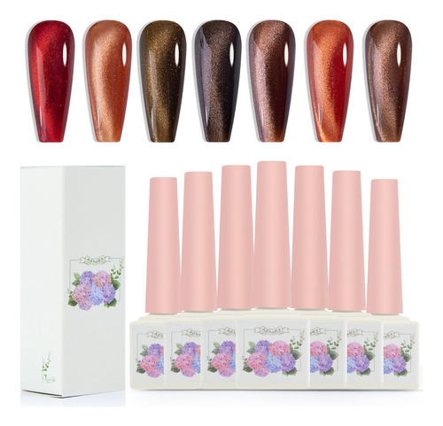 Set De 7 Esmaltes De Uñas En Gel Para Ojos De Gato, 12 Ml