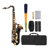 Muslady B-flat Saxofón Tenor Bb Lacado Negro Sax Con
