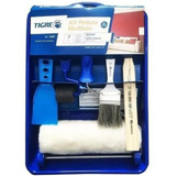 Kit Pintura Tigre Rolo Lã Pincel Mexedor Parede Madeira 7pç