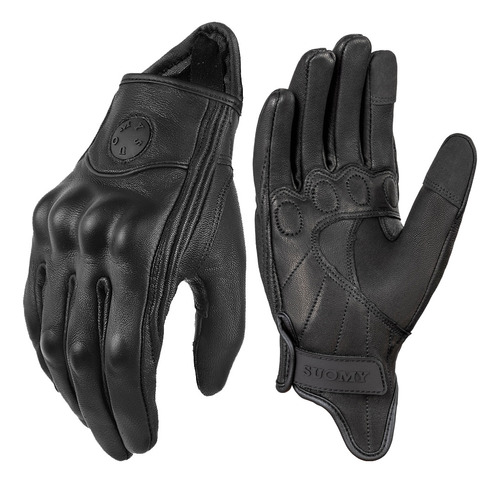 Guantes De Moto De Cuero Genuino Con Pantalla Táctil De Vera