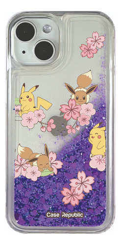 Funda Celular Para iPhone Pokemon Pikachu Y Eevee Glitter