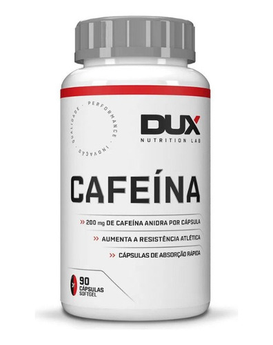 Suplemento De Cafeína Pote 90 Cápsulas Termo Dux Nutrition