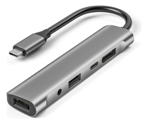 Adaptador De Hub Usb-c 5 Em 1, 4k @60hz Displayport Usb 2.0