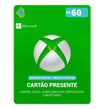 Gift Card Xbox Cartão Presente Microsoft Live R$ 60 Reais