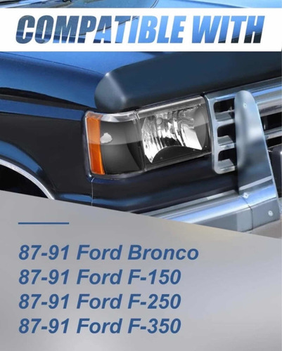 Faros Delanteros De Ford Bronco F150 F250 F350 Del 87/91 Foto 3